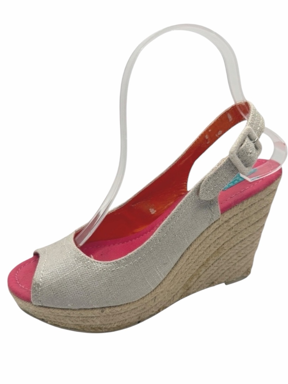 Calypso‎ St Barth Target Wedge Sandals Women 7.5 Tan Linen Espadrille Slingback